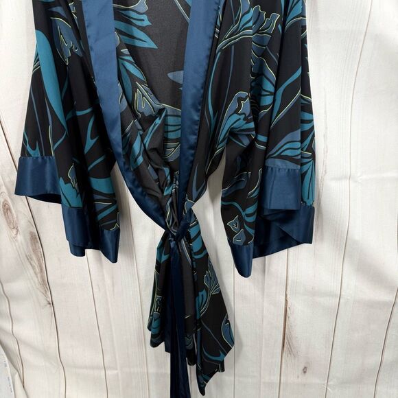 Soma Women’s One Size Blue Black Robe - Picture 2 of 6